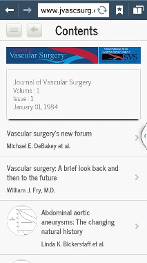 Journal of Vascular Surgery Web Site Enhancements