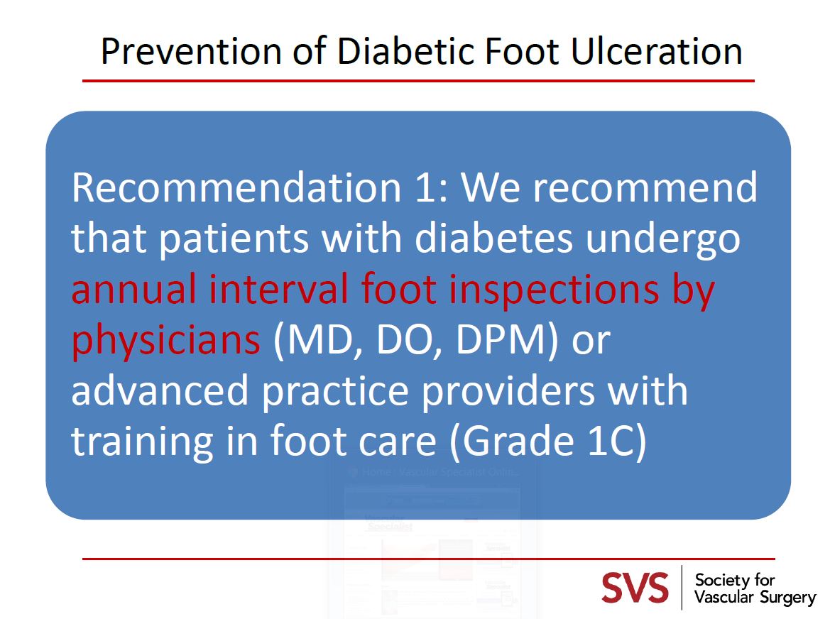 Slide Set on Diabetic Foot Guidelines Vascular Specialist